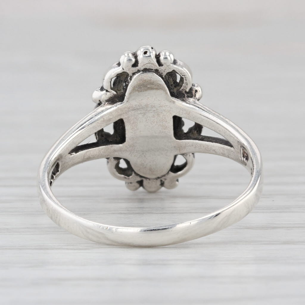 Vintage Southwestern Mother of Pearl Ring Sterling Silver Size 8.25