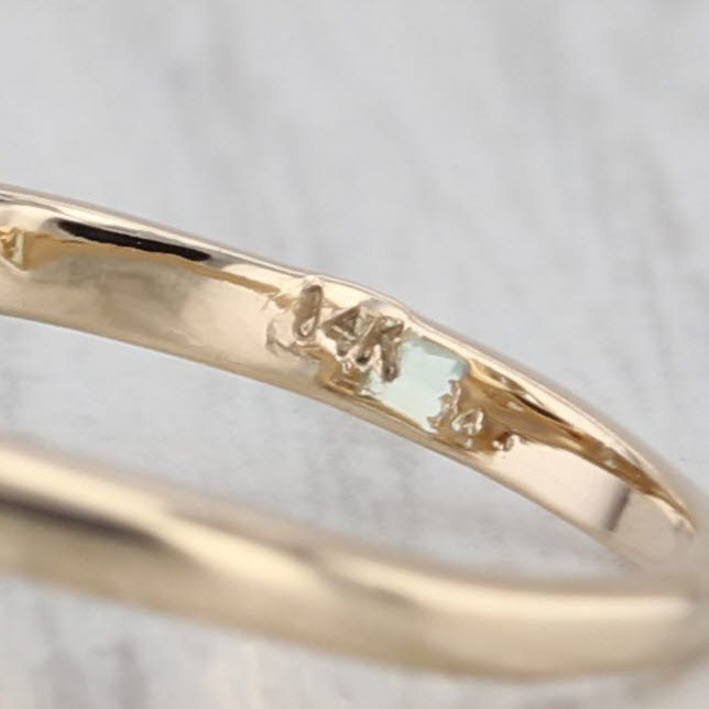 8.85ctw Emerald Cut Blue Topaz Diamond Ring 14k Yellow Gold Size 5.5
