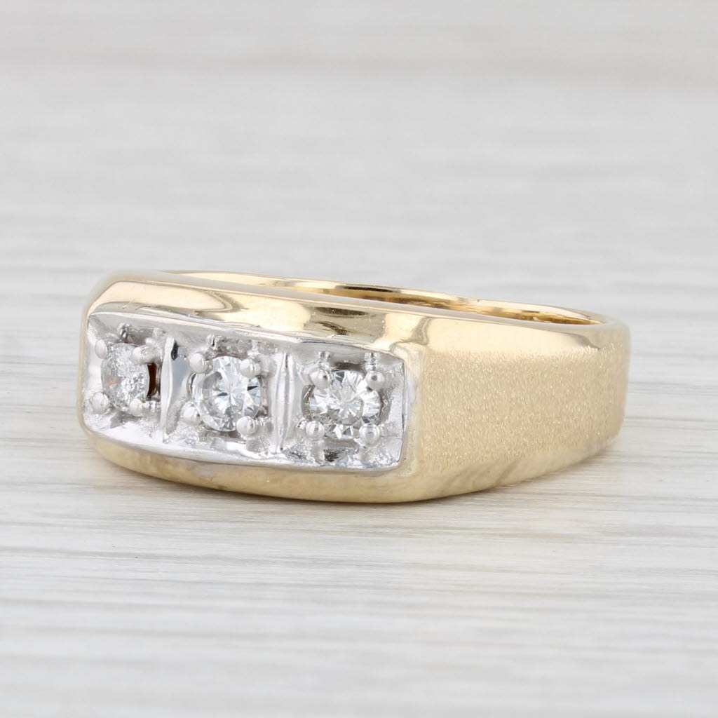 Light Gray 0.15ctw Diamond Ring 14k Yellow Gold Size 8.5 Vintage Wedding Band