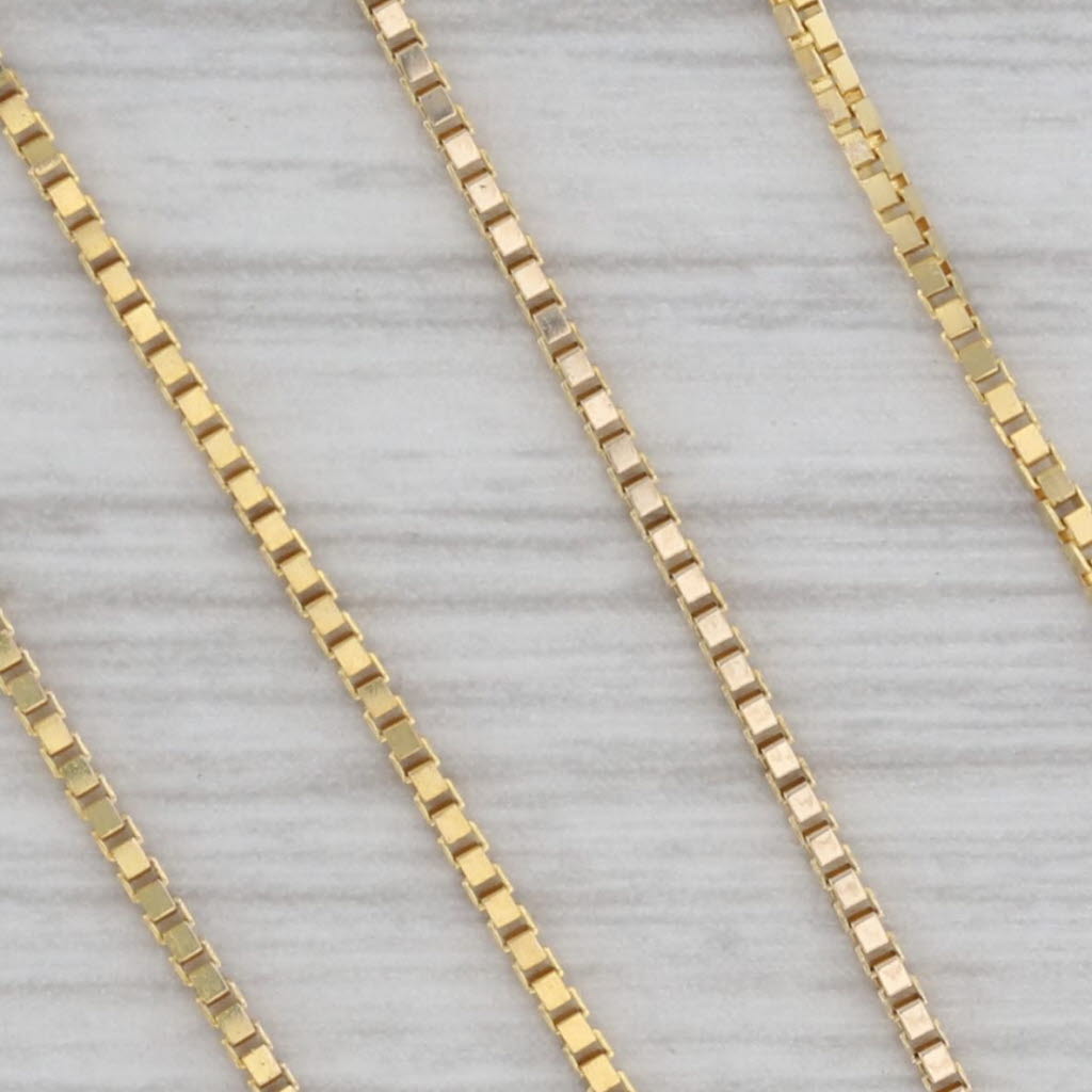 Gray 24" Box Chain Necklace 14k Yellow Gold 1.1mm