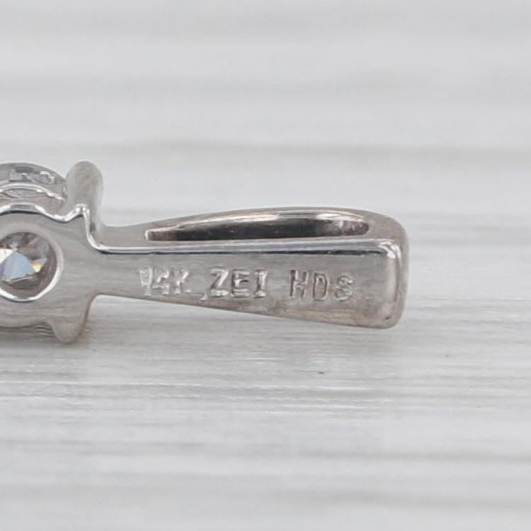 0.26ctw Diamond 3-Stone Journey Pendant 14k White Gold Small Drop