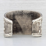 Light Gray Southwestern Taos Cuff Bracelet Sterling Silver Textured Vintage Statement 7.25"