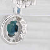 1.60ctw Blue Sapphire Diamond Drop Earrings 14k White Gold