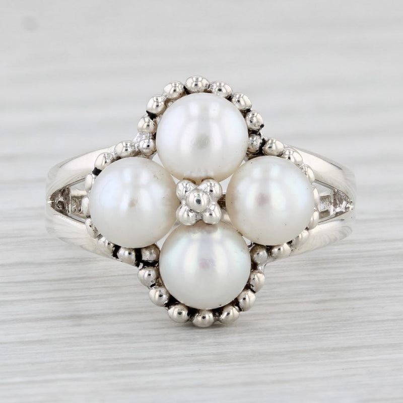 Honora Cultured Pearl Cluster Ring Sterling Silver Size 6