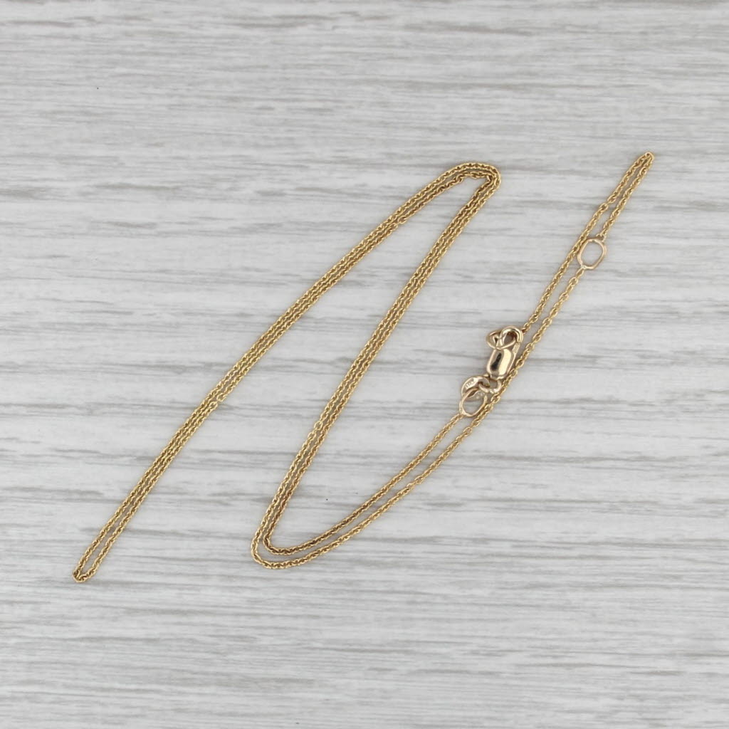 16"18" Cable Chain Necklace 14k Yellow Gold 1.1mm