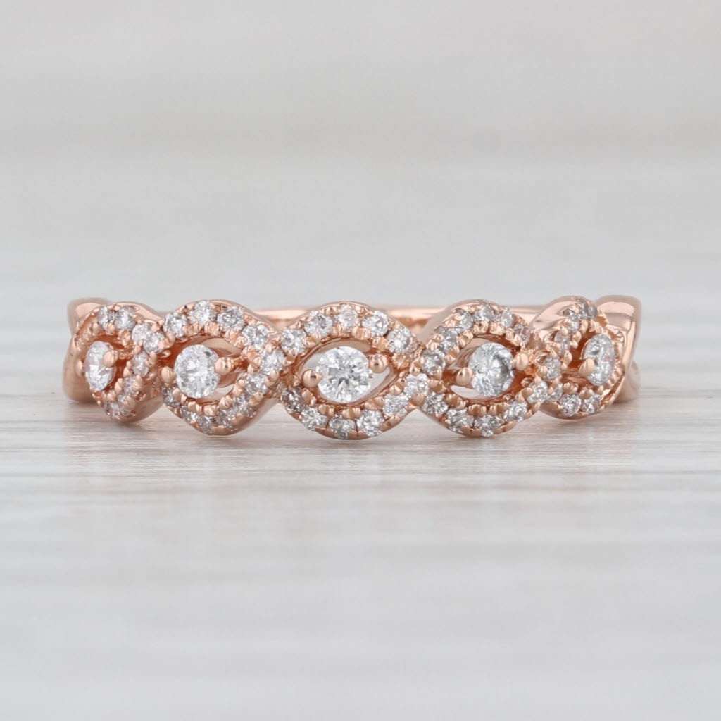 0.33ctw Diamond Stackable Ring 14k Rose Gold Size 6 Wedding Band