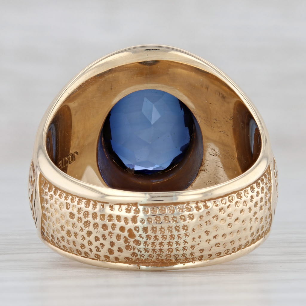 Gray Duke University Class Ring 10k Gold 4.5ct Lab Created Sapphire Vintage 1947