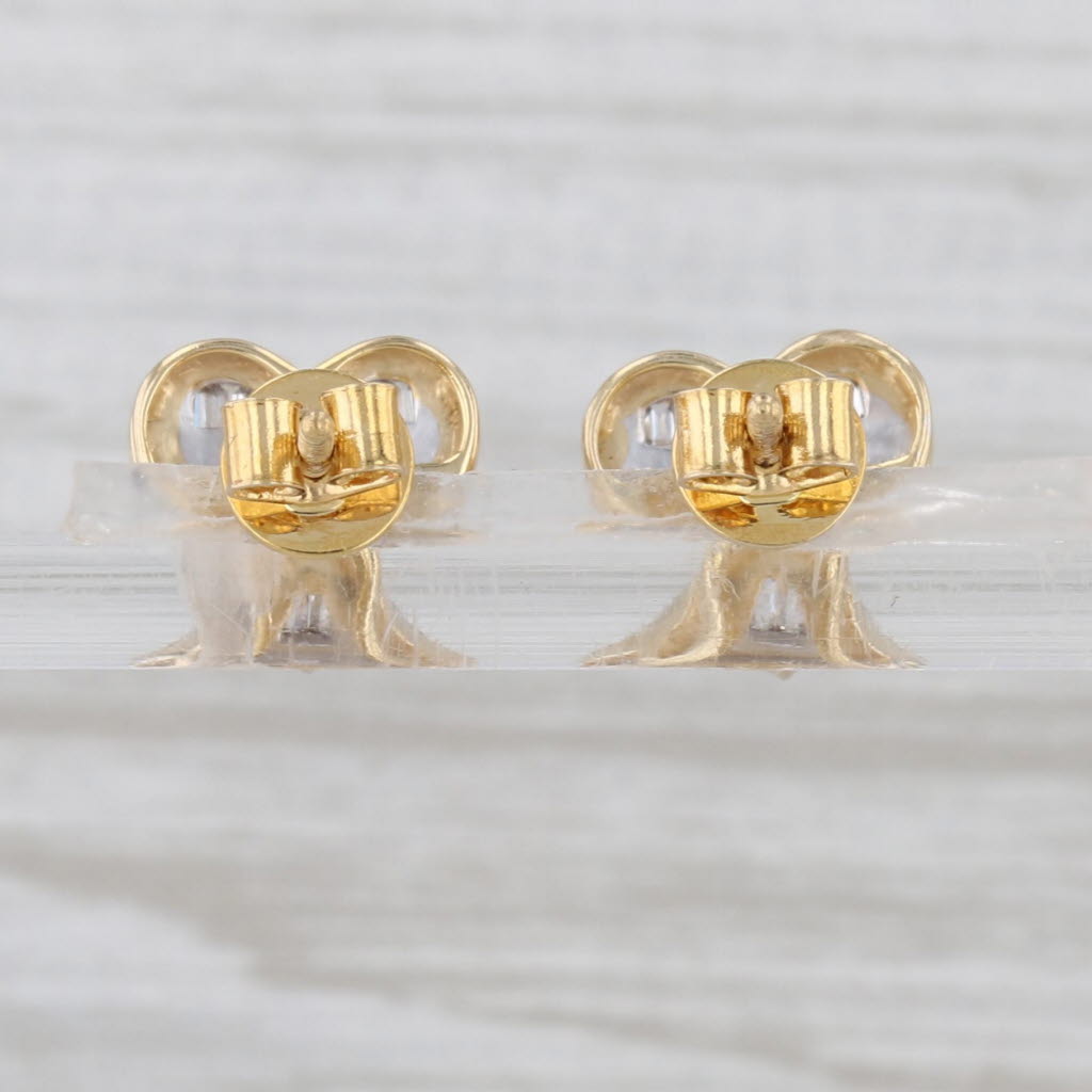 Pave Diamond Heart Stud Earrings 10k Yellow Gold Studs
