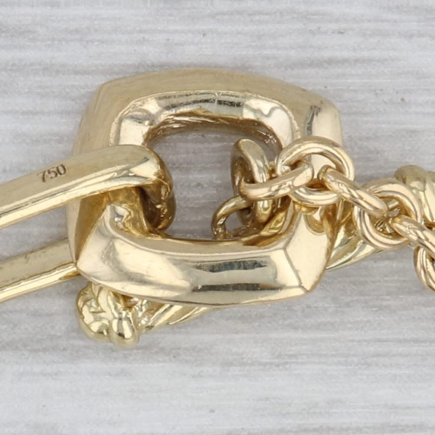 Gray Cable Chain Bracelet 18k Yellow Gold 7.25" 7.1mm Toggle Clasp