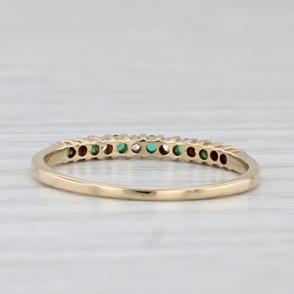 Light Gray 0.17ctw Emerald Diamond Stackable Ring 18k Yellow Gold Size 6.25