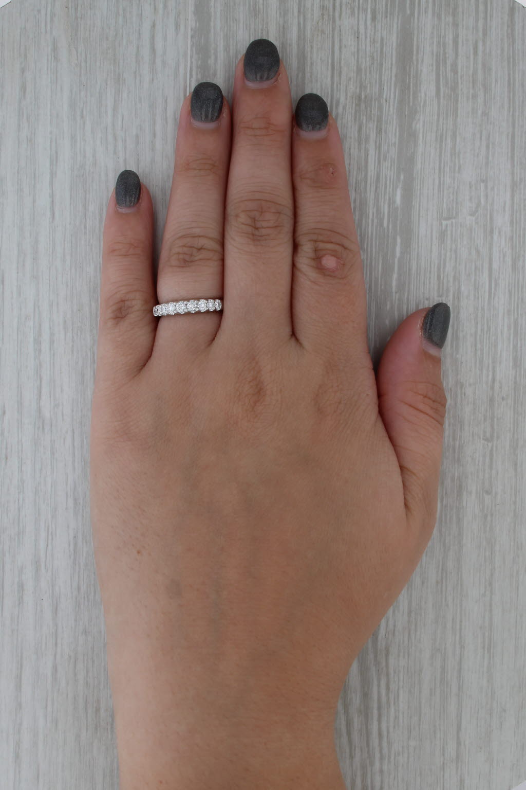 Shane & Co 0.47ctw Diamond Wedding Band 14k White Gold Anniversary Ring Size 6