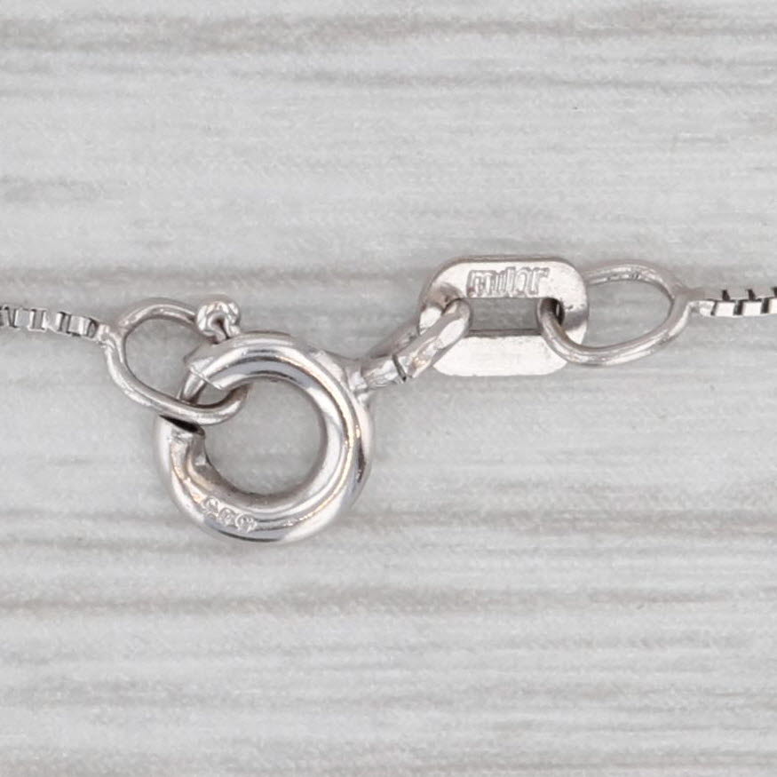 Box Chain Necklace 14k White Gold 0.5mm 18.25"
