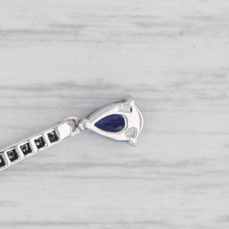 Light Gray 0.54ctw Tanzanite Teardrop Diamond Journey Pendant 14k White Gold