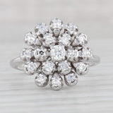 0.39ctw Diamond Cluster Ring 14k White Gold Size 5.5 Engagement