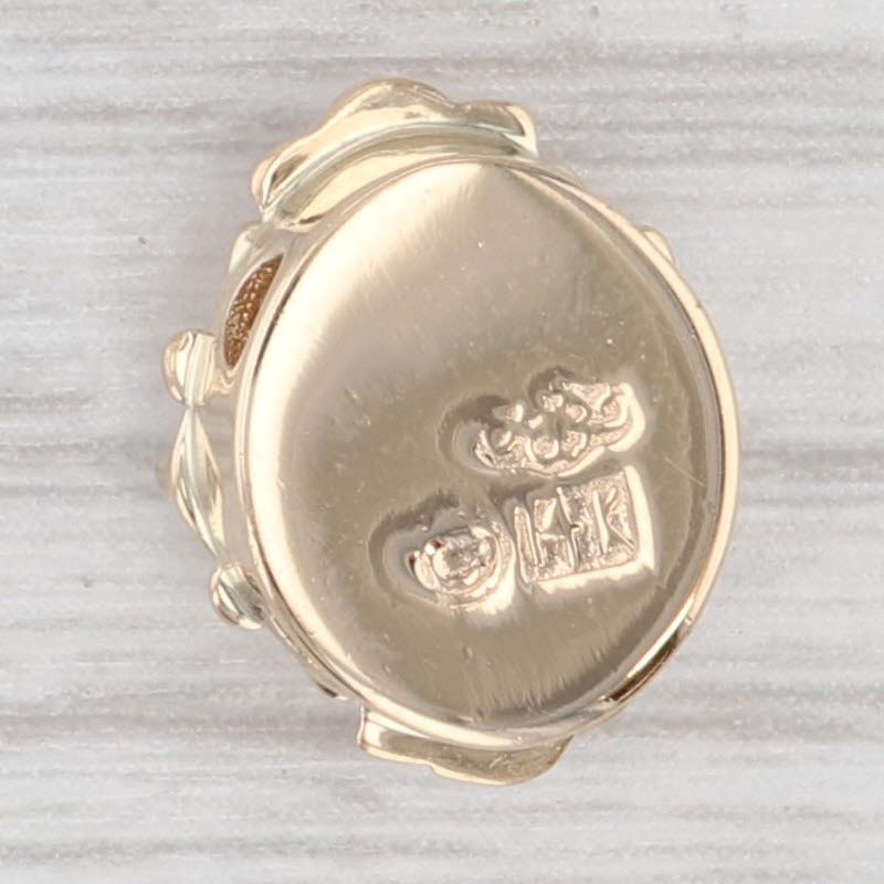 Light Gray Opal Slide Bracelet Charm 14k Yellow Gold Vintage Old Victoria