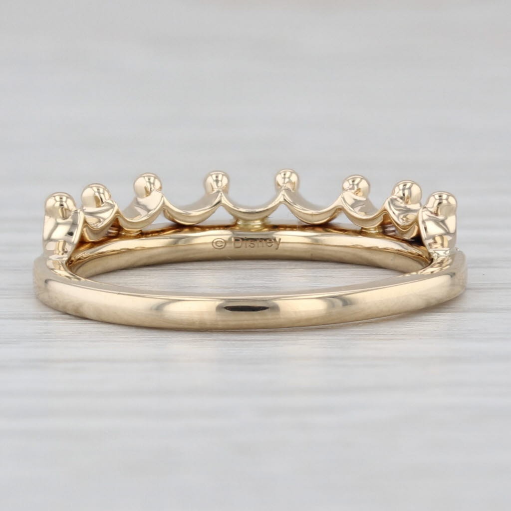 Disney Majestic Princess Tiara Ring 0.10ctw Diamond 10k Yellow Gold Sz 7 Bridal