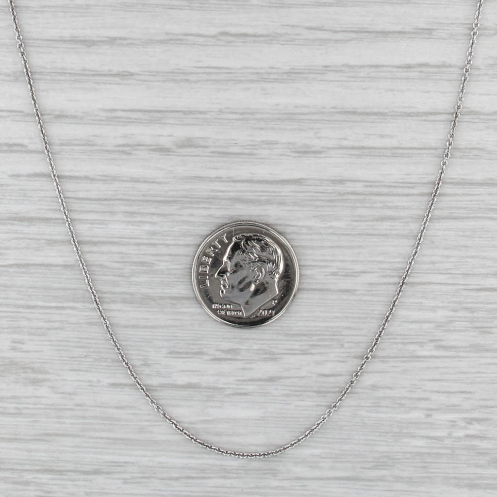 Adjustable Cable Chain Necklace 14k White Gold 16" 18" 1.1mm