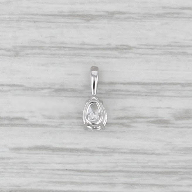 0.37ctw Pear Diamond Pendant 14k White Gold Small Teardrop Solitaire