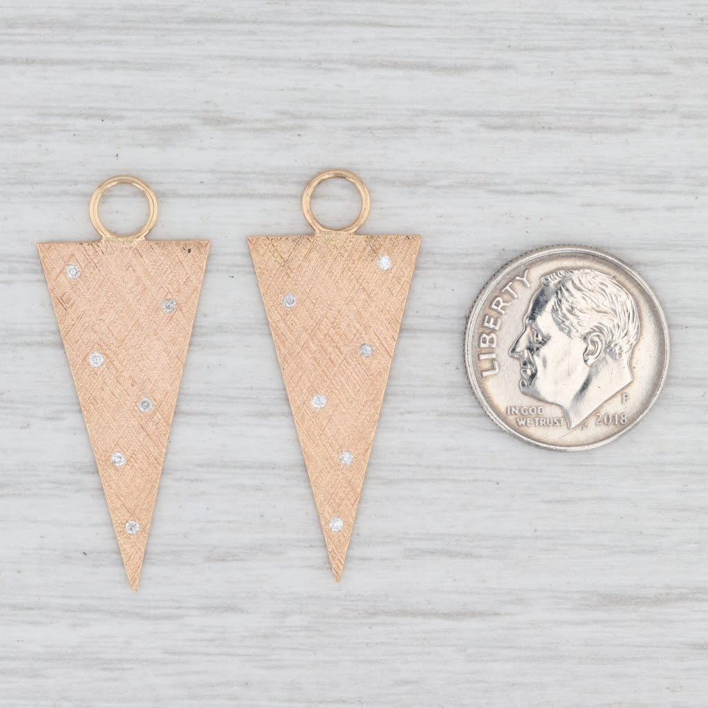 New Nina Wynn Earring Enhancer Charms 18k Gold Diamonds Triangle Drops