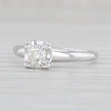 Light Gray 0.34ct Vintage Diamond Solitaire Engagement Ring 14k White Gold Size 6.5