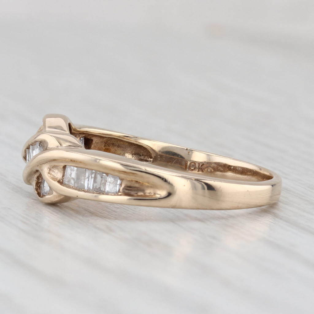 Light Gray 0.35ctw Diamond Knot Ring 10k Yellow Gold Size 7.25