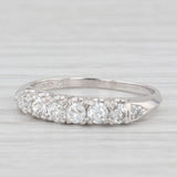 0.67ctw Diamond Wedding Band 900 Platinum Stackable Anniversary Ring Vintage