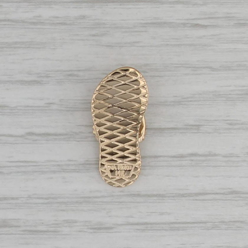 Na Hoku 0.22ctw Diamond Large Flip Flop Pendant 14k Yellow Gold