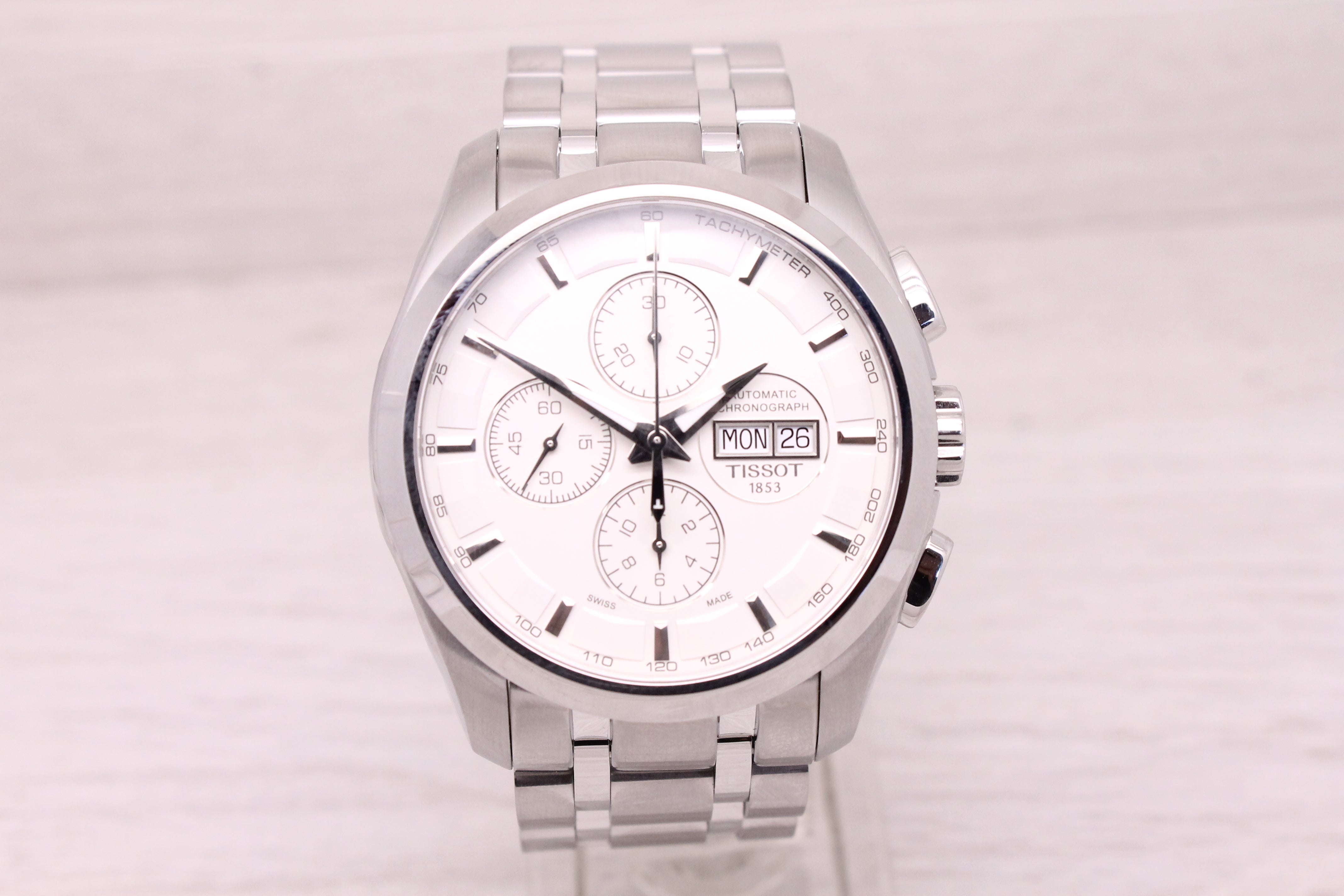 Light Gray Tissot Couturier 1853 Automatic Chronograph 45mm Steel Mens Watch T035614