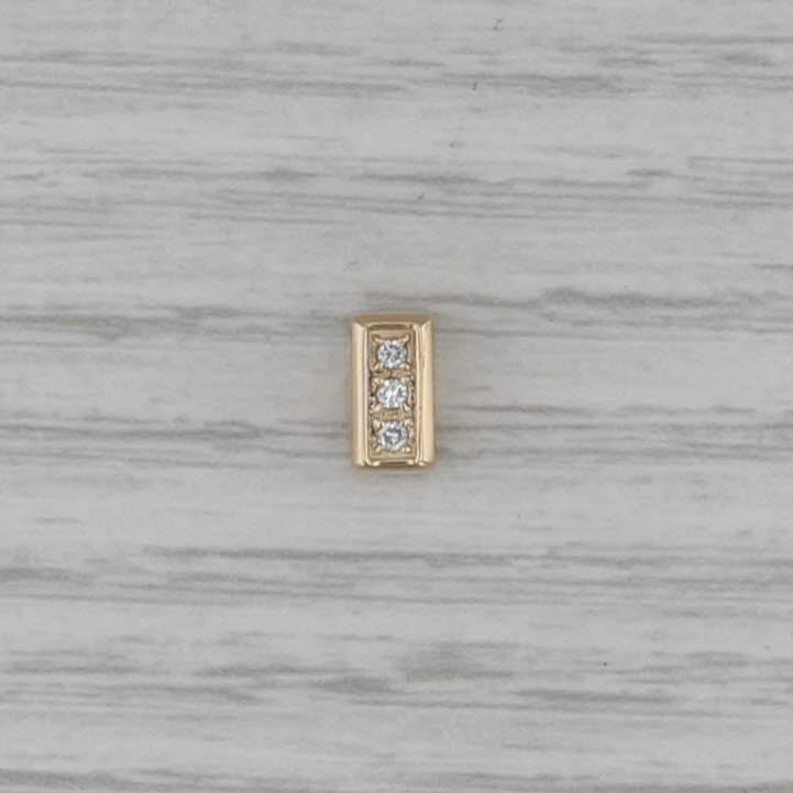 Small Diamond Spacer Slide Bracelet Charm 14k Yellow Gold Vintage Joshua