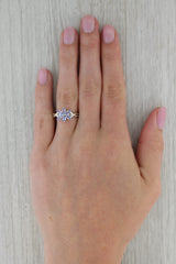 Rosy Brown 0.90ctw Tanzanite Flower Ring 10k White Gold Size 8 Diamond Accents