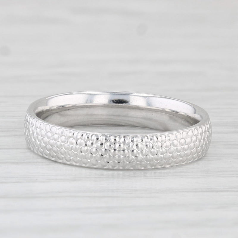 Textured Band Ring 14k White Gold Size 7 Stackable Wedding