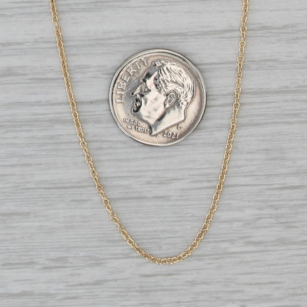 Cable Chain Necklace 14k Yellow Gold 18" 0.7mm
