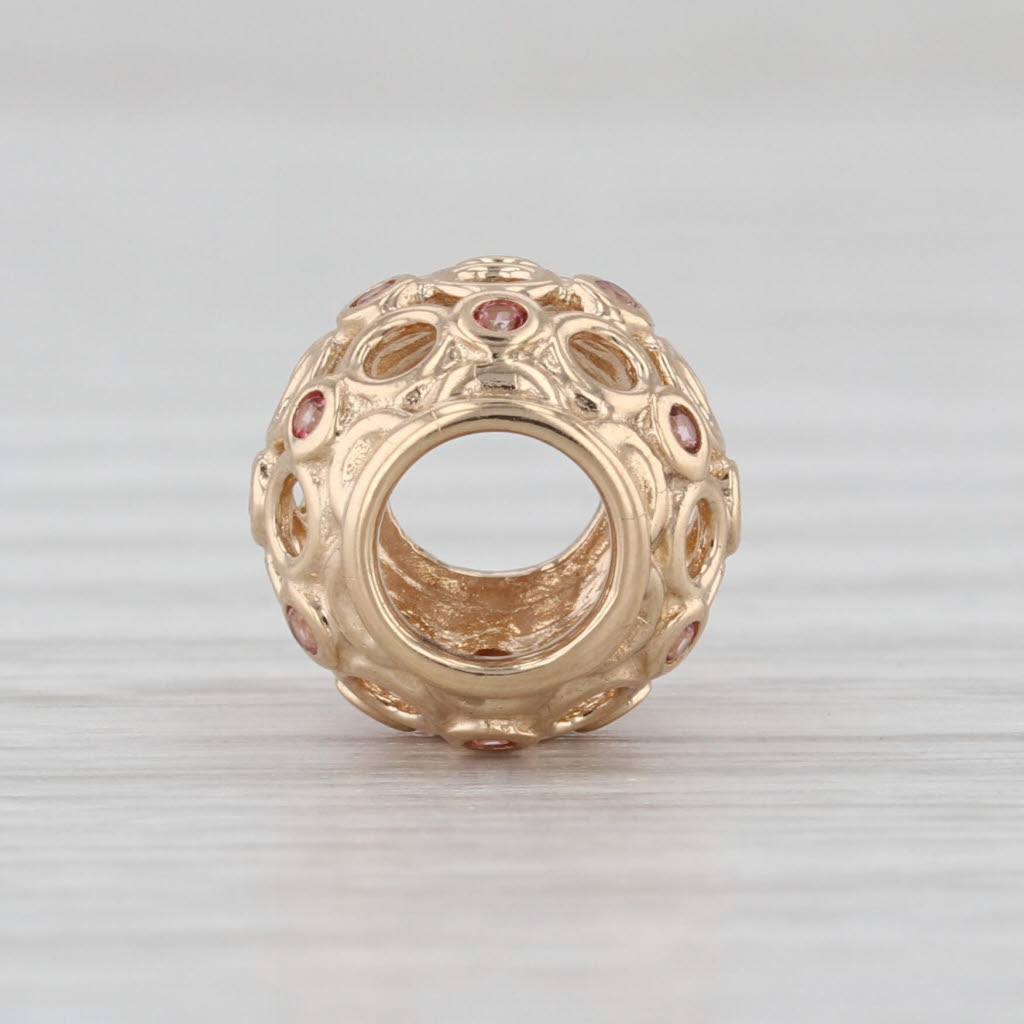 Authentic Pandora Charm Celtic Circles Pink Topaz 750811TPK 14k Gold Retired