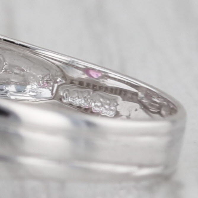 0.93ctw Pink Sapphire Diamond Ring 14k White Gold Size 7.25 Multiband Style
