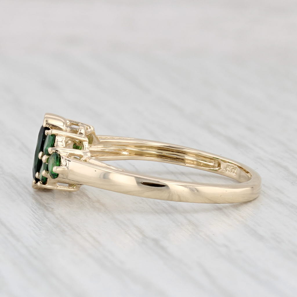 Light Gray 1.64ctw Green Chrome Tourmaline Ring 14k Yellow Gold Size 8