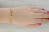 7.25" 7.2mm Cable Chain Bracelet 750 18k Yellow Gold Lobster Clasp