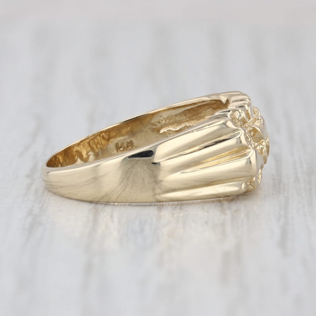 Gold Nugget Ring 14k Yellow Gold Size 8 Band