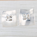 Light Gray Bat Ami Flower Statement Earrings Sterling Silver Israel Clip On Non Pierced