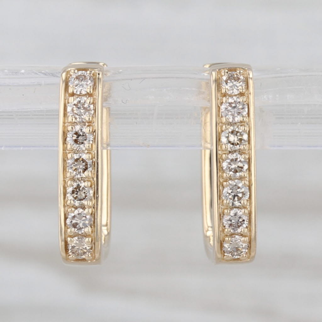 Le Vian 0.69cte Diamond Hoop Earrings 14k Yellow Gold Champagne & Brown hoops