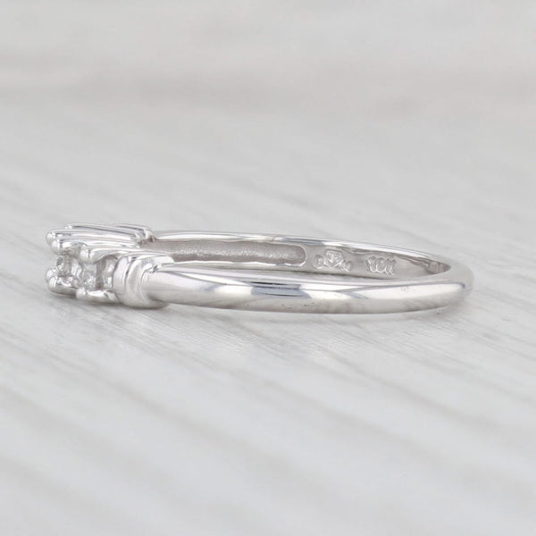 Light Gray 0.19ctw Diamond 3-Stone Ring 10k White Gold Size 7 Engagement