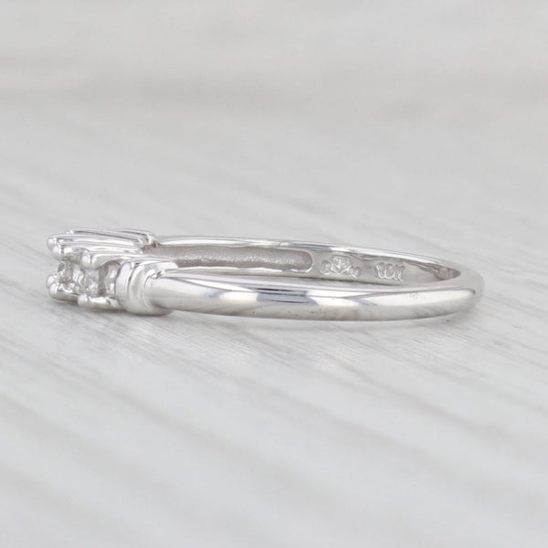 0.19ctw Diamond 3-Stone Ring 10k White Gold Size 7 Engagement