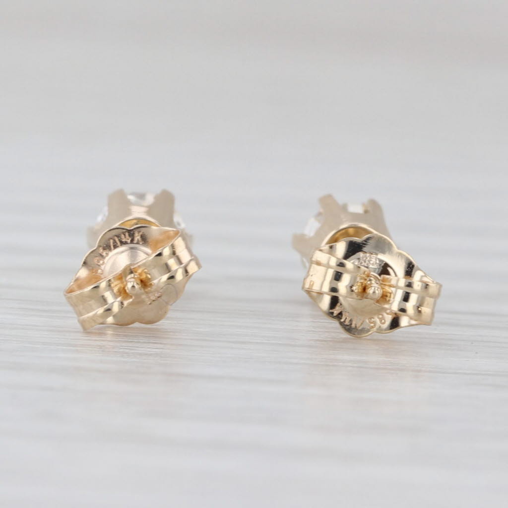 0.52ctw Diamond Solitaire Stud Earrings 14k Yellow Gold Round Studs