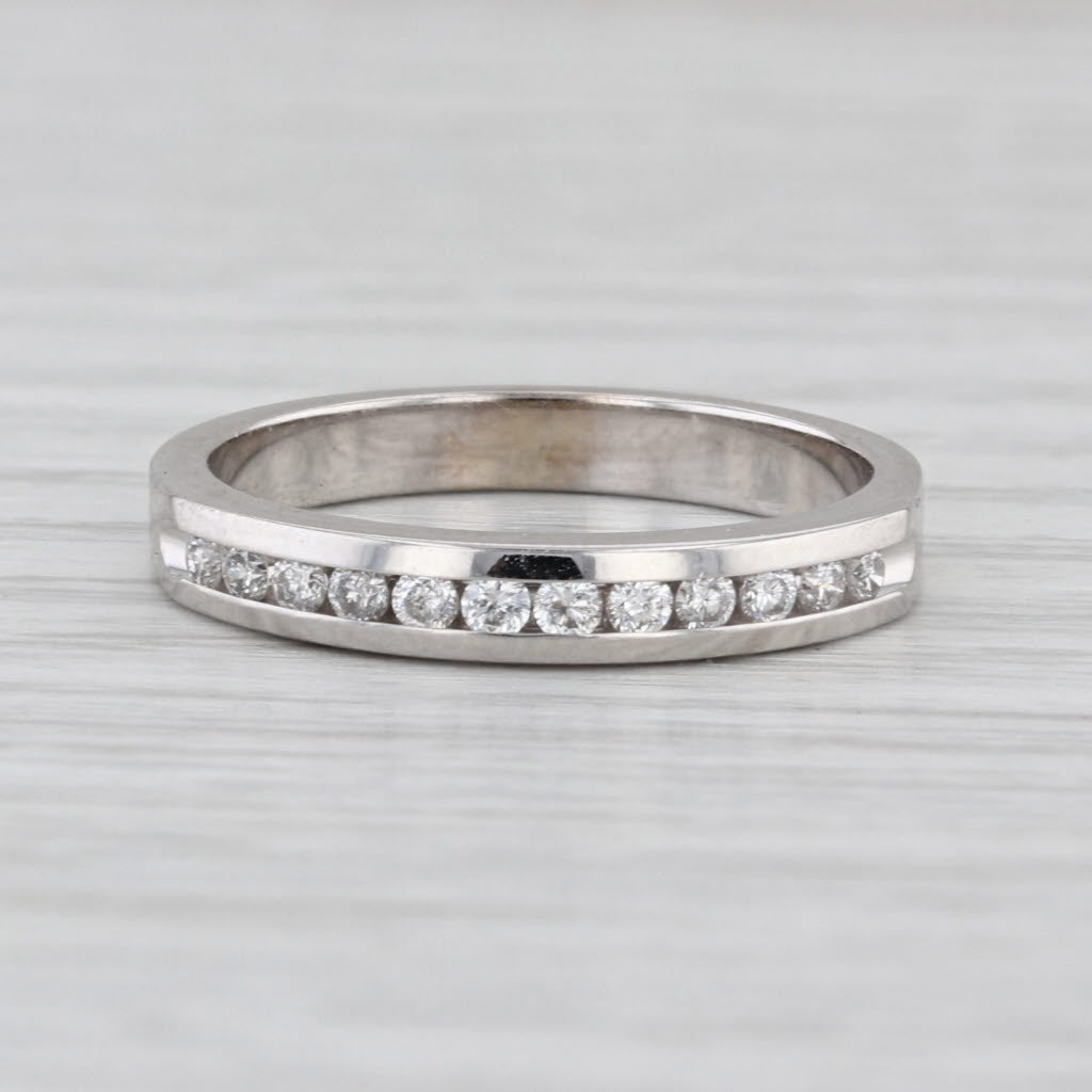 0.18ctw Diamond Wedding Band 14k Gold Stackable Anniversary Ring Size 6.75-7