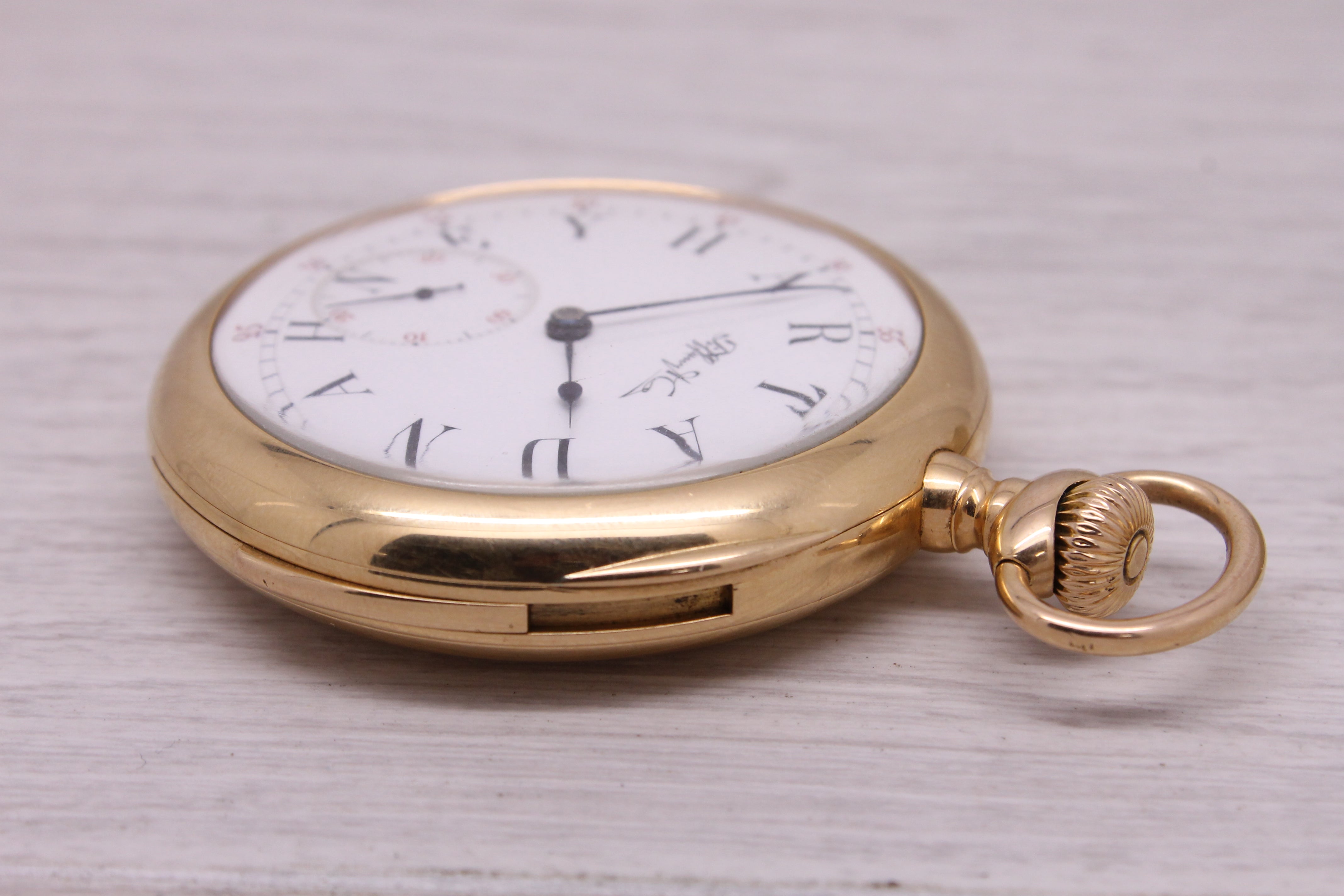 Gray Antique 1893 Tiffany Co 18k Gold Minute Repeater Pocket Watch by Patek Philippe