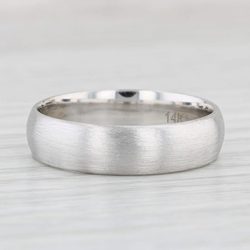 Light Gray Brushed Gold Wedding Band 14k White Gold Men's Size 12-12.25 Ring