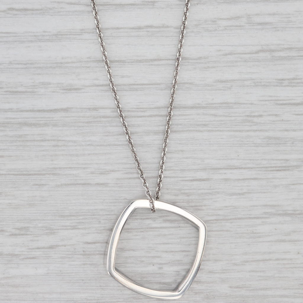Gray Tiffany & Co Gehry Torque Necklace w/ Pouch Sterling Silver Circle Pendant 16"