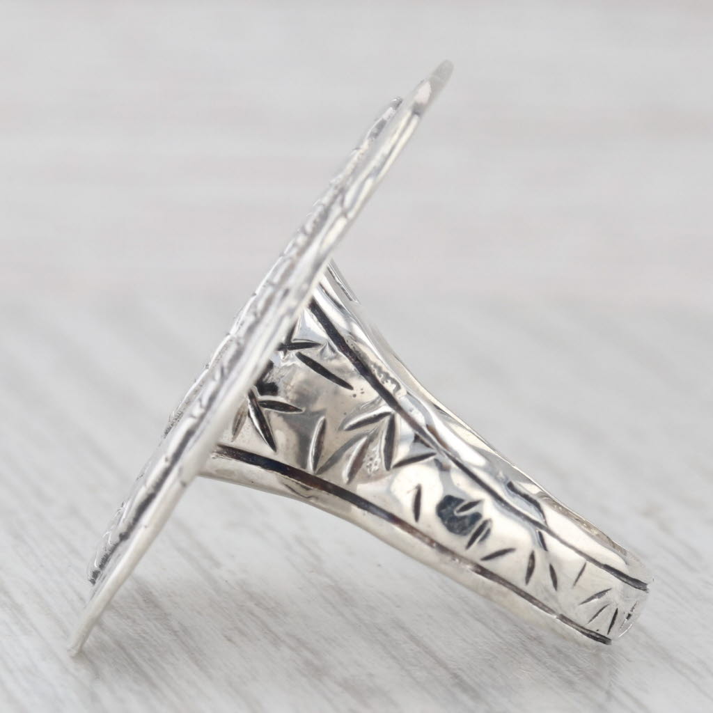 Light Gray Silpada Legacy Cubic Zirconia Ring Sterling Silver Size 7.25 R2787 Statement