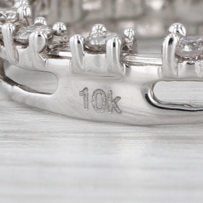 0.29ctw Diamond Eternity Circle Pendant 10k White Gold Floating Drop