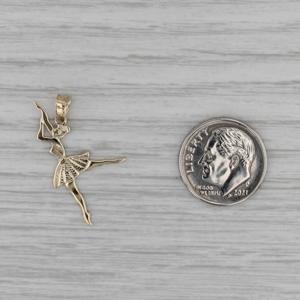 Ballerina Pendant 14k Yellow Gold Figural Ballet Dancer