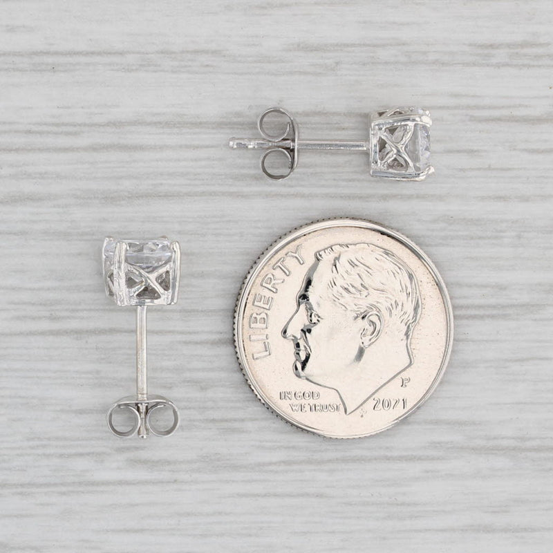 1.52ctw Cubic Zirconia Stud Earrings Sterling Silver Round Solitaire Studs